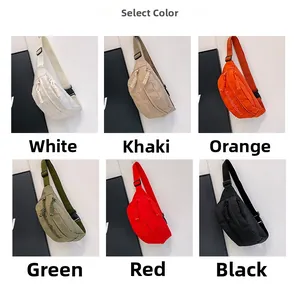 Detailed color selection of minimalist canvas waist bags in six diverse vibrant shades