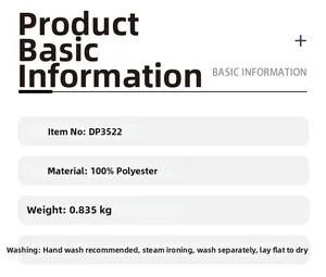 Care label for knit poncho showing 100% polyester fabric and washing instructions