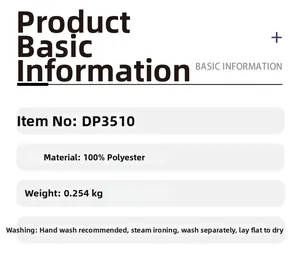 Detailed sizing and 100% polyester care guide for DP3510 tassel cape poncho garment