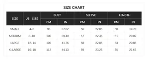 Detailed size chart for strawberry pattern sweater showing bust and sleeve measurements