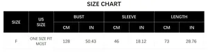 Detailed size chart for the leopard print knit poncho with bust and length measurements