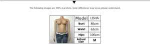 Detailed size chart and model information for the tassel poncho cape with measurements