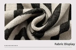Macro detail of high-quality striped knit fabric texture with thick weave structure