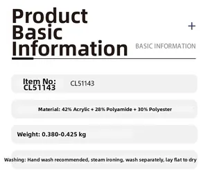 Detailed material composition and care instructions card for knit cardigan CL51143