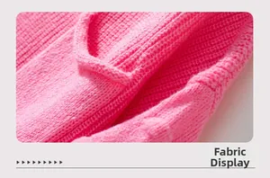 Close-up of pink knit fabric texture showing detailed stitch patterns and soft material