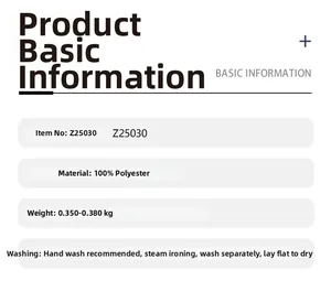 Size chart and fabric details for crop top set, 100% polyester with washing guide