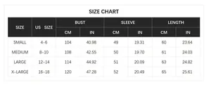 Size chart for American vintage V-neck sweater showing US S to XL measurements in CM and IN