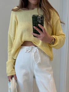 Maglione da Donna Elegante in Maglia Larga Girocollo Manica Lunga Tinta Unita Pullover Morbido Casual Top Primavera Autunno