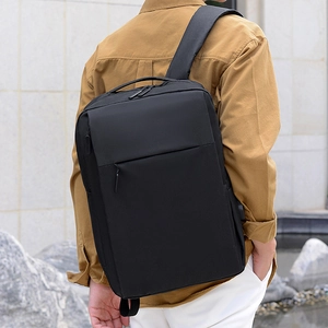 Business Oxford Cloth Laptop Backpack With USB Charging Port Large Capacity Travel Daypack For Men Women
