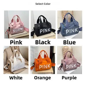 Grille montrant six couleurs du sac de sport en nylon avec lettrage PINK