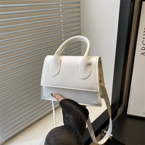 Women Trendy PU Leather Mini Shoulder Crossbody Bag Minimalist Stitching Square Handbag With Handle Strap Daily Fashion Purse