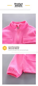 Close-up of rose pink ribbed knit zipper jacket showing collar and fabric texture