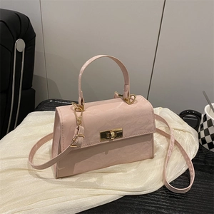 Petit Sac Bandoulière Vintage en Cuir PU Pour Femmes Mode Serrure en Métal Doré Sac Carré Avec Bandoulière Réglable Sac à Main Tendance Urbaine
