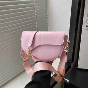 Fashion PU Leather Saddle Bag For Women 2025 New Retro Commuter Crossbody Bag Stylish Single Shoulder Underarm Bag With Wide Strap
