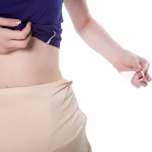 Close-up showing the high elasticity and seamless fabric of the high waist maternity pants
