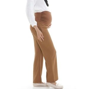 Cotton Maternity High Waist Belly Support Pants Loose Straight Leg Pregnancy Trousers For Pregnant Women Comfortable Daily Wear