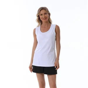 Front detail of white sleeveless maternity nursing tank top with double-layer design
