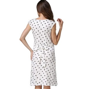 Robe de maternité sans manches avec imprimé chat et ceinture à nouer à la taille