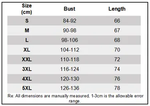 Size chart showing bust and length measurements for cotton maternity nursing tanks