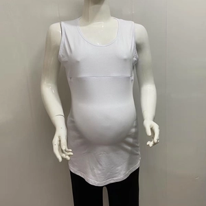 Close-up of white nursing tank top with convenient horizontal feeding opening detail