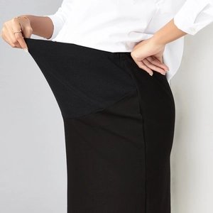 Jupe crayon de maternité à taille haute avec bandeau de ventre réglable pour le bureau