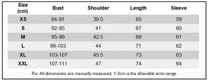 Size chart for maternity hoodie with measurements for bust, shoulder, and sleeve length