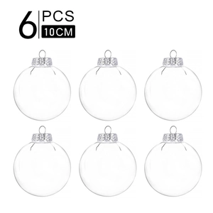 Transparent Christmas Ball Ornaments Plastic Clear Hanging Tree Decorations DIY Fillable Baubles For Holiday Home Party Decor