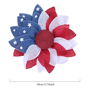 40cm Independence Day wreath with red white and blue stars and stripes burlap design