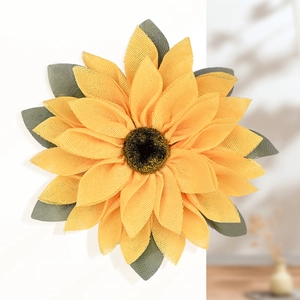 Harvest Sunflower Thanksgiving Wreath Handmade Mesh Autumn Home Decor Christmas Floral Wall Hanging Decoration Ornament