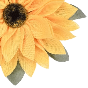 Handcrafted burlap sunflower wreath for Thanksgiving wall decoration with mesh petals