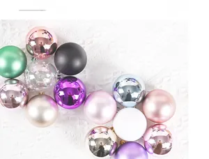 Detailed view of mixed 6cm Christmas balls with matte, glossy, and sequin finishes