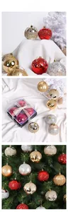 Close-up of glittery 8cm Christmas balls in matte and electroplated festive textures