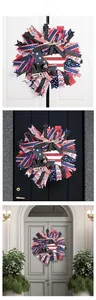 Affichage vertical du rideau patriotique américain sur différents styles de portes