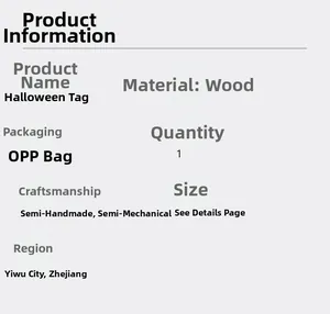 Technische Details für handgefertigte Halloween Deko-Gartenstecker aus Holz mit Spezifikationen
