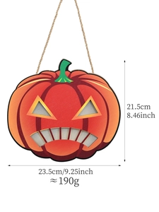 Detailed dimensions for the Halloween pumpkin door sign with weight and size specifications