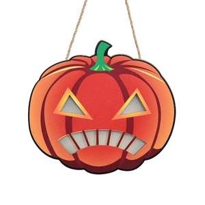 Halloween Pumpkin Wooden Sign Light Up Jack O Lantern Hanging Decoration For Party Home Wall Decor Wood Pumpkin Sign