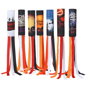 Halloween Windsock Flag Outdoor Hanging Decoration Pumpkin Ghost Witch Castle Yard Garden Festive Polyester Windsock Decor