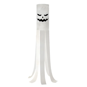 Halloween white ghost windsock decoration made of lightweight fabric for party decor