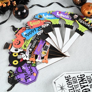 Halloween Holzstecker mit Kürbis, Zombiehand und schwarzer Katze für den Garten