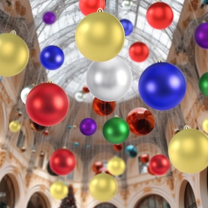 Assorted glitter and matte Christmas ornament balls in various colors for festive decoration