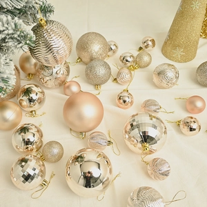 Electroplated Plastic Christmas Ball Ornaments Set For Christmas Tree Decoration Mixed Textures Festive Party Baubles