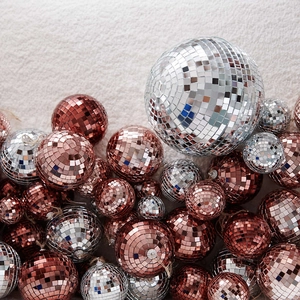 Disco Mirror Ball Ornaments Glass Reflective Hanging Balls For Christmas Party Bar Wedding Decor Colorful Laser Mirror Facets