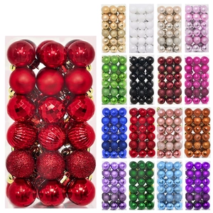 36-piece 3cm electroplated Christmas ball ornaments set with shiny, matte and glitter finishes