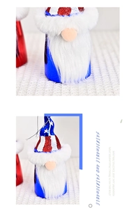 Close-up of patriotic gnome ornament with stars and stripes hat for Independence Day
