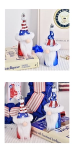 Patriotic gnome ornaments with glitter star hats and white beards for festive decor