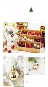 Detailed view of 3cm Christmas ball ornaments in multiple colors with mixed surface textures