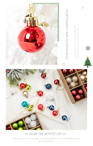 Detail of multi-color Christmas ball ornaments with glitter and matte finishes