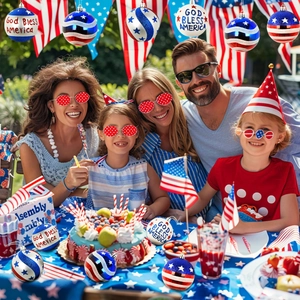 Patriotic 4th of July Independence Day hanging ball ornaments for festive home party decor