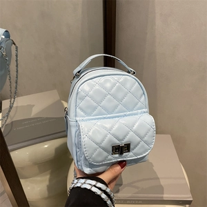 Sac à Dos Mini en Simili Cuir Matelassé pour Femme Mode Matelassage Losange Sac à Bandoulière Chaîne Petit Carré Rue Décontracté Sac à Fermoir