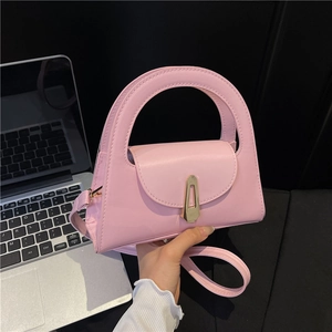 Women PU Leather Crossbody Bag Vintage Small Square Handbag With Metal Buckle Adjustable Strap For Daily Commute
